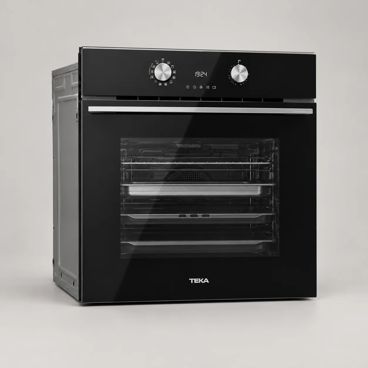 Teka HLB 8550 SC oven in perspective, showing its side casing